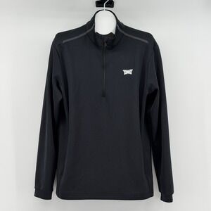 PXG Parsons Xtreme Golf Mens L Black Quarter 1/4 Zip Performance Golf Pullover